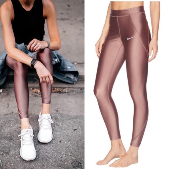 Nike Women's Power Speed 7/8 Tights Mauve Small - Picture 2 of 16